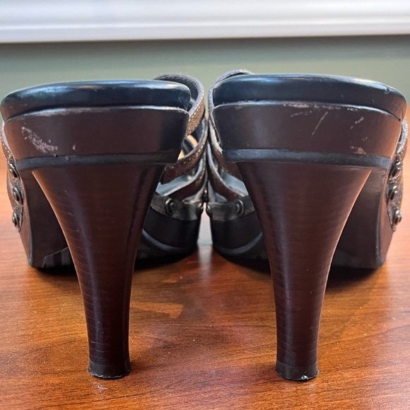 Cole Haan Strappy Heels Brown Leather Slide Sz 10 Made in Brazil - Picture 10 of 16